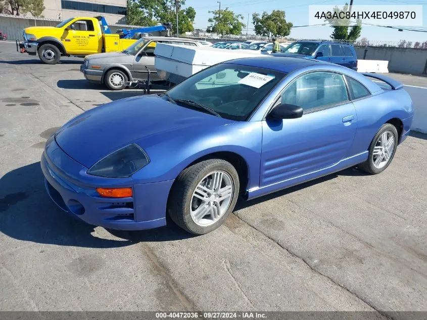 2004 Mitsubishi Eclipse Gt VIN: 4A3AC84HX4E049870 Lot: 40472036