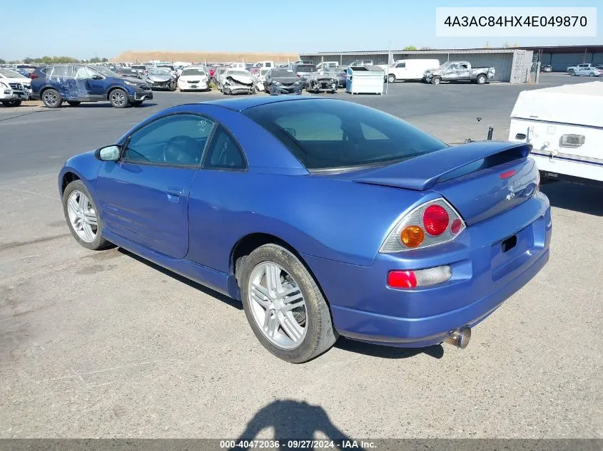 2004 Mitsubishi Eclipse Gt VIN: 4A3AC84HX4E049870 Lot: 40472036