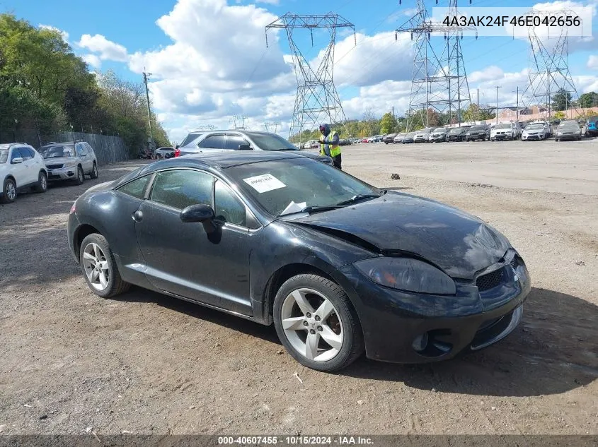 2006 Mitsubishi Eclipse Gs VIN: 4A3AK24F46E042656 Lot: 40607455