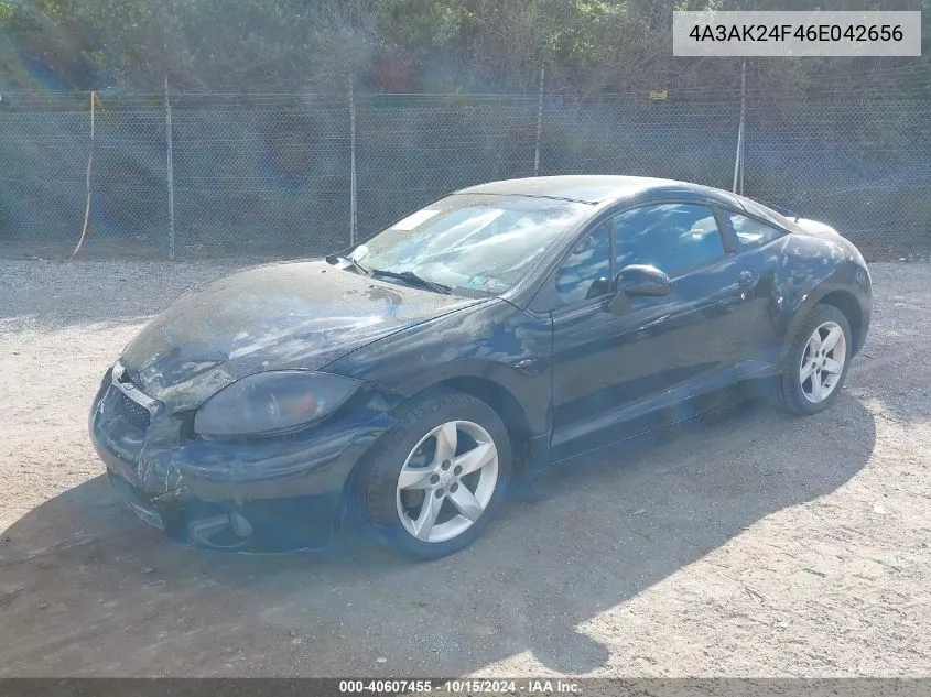 2006 Mitsubishi Eclipse Gs VIN: 4A3AK24F46E042656 Lot: 40607455