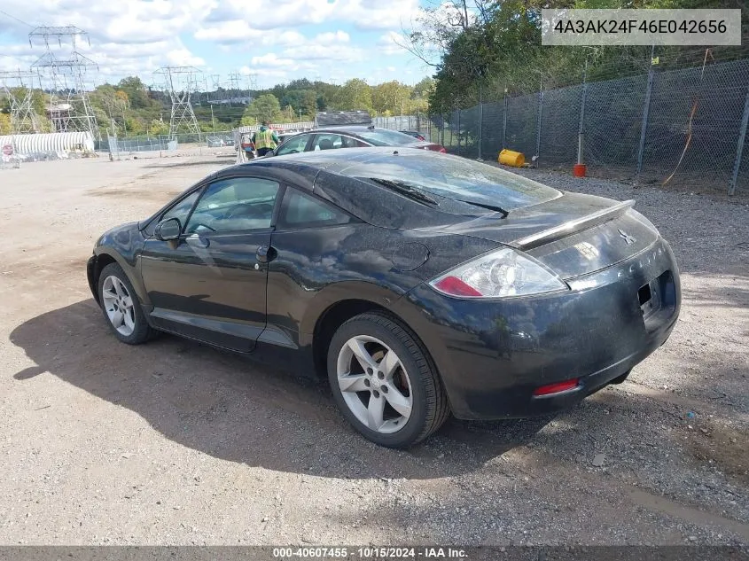 2006 Mitsubishi Eclipse Gs VIN: 4A3AK24F46E042656 Lot: 40607455