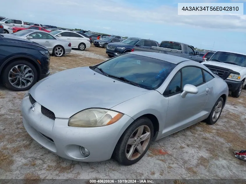 2006 Mitsubishi Eclipse Gt VIN: 4A3AK34T56E042810 Lot: 40620836