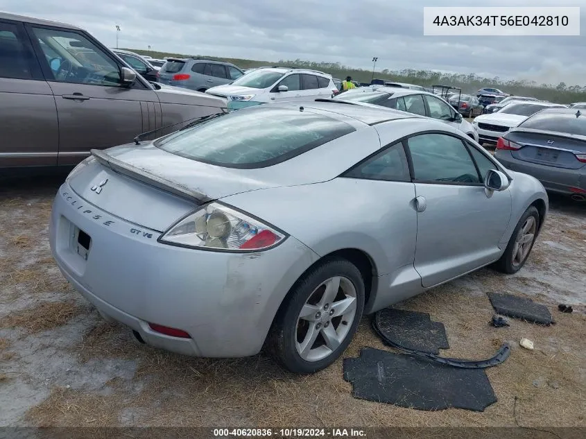 2006 Mitsubishi Eclipse Gt VIN: 4A3AK34T56E042810 Lot: 40620836