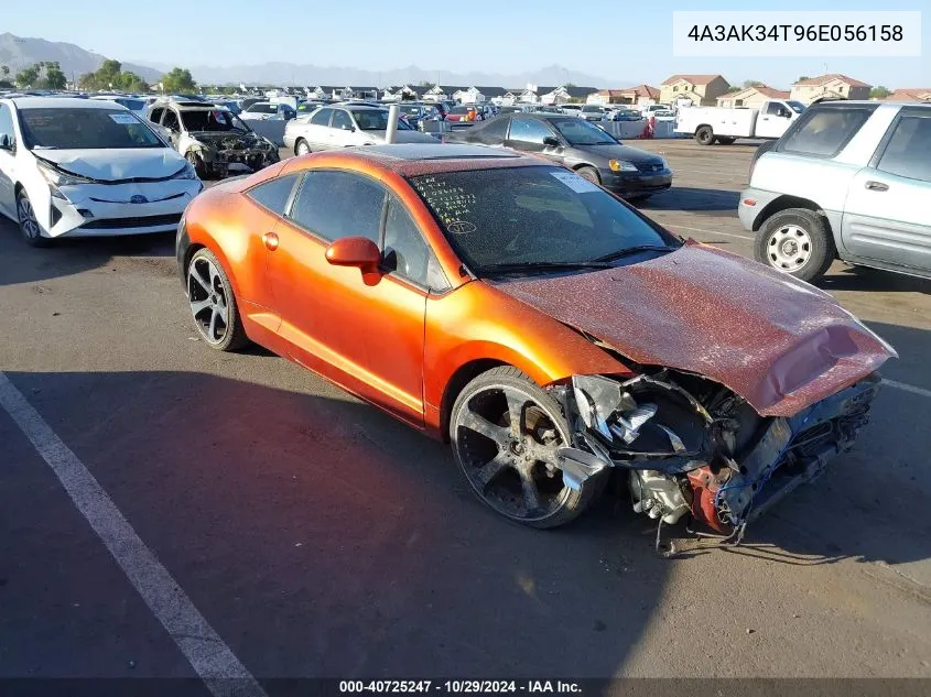 2006 Mitsubishi Eclipse Gt VIN: 4A3AK34T96E056158 Lot: 40725247