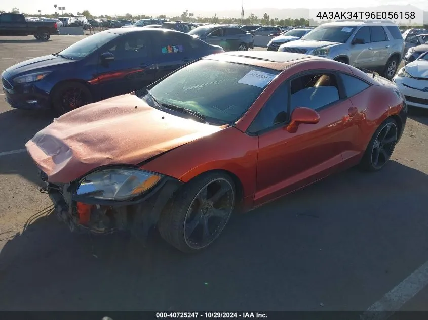 2006 Mitsubishi Eclipse Gt VIN: 4A3AK34T96E056158 Lot: 40725247