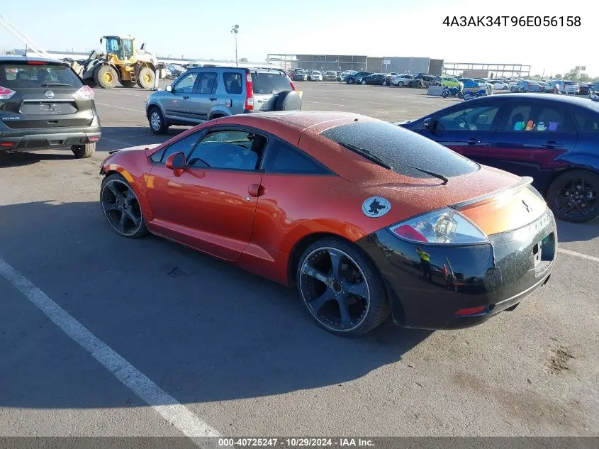 2006 Mitsubishi Eclipse Gt VIN: 4A3AK34T96E056158 Lot: 40725247