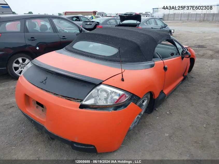 2007 Mitsubishi Eclipse VIN: 4A3AL25F37E602308 Lot: 12005688