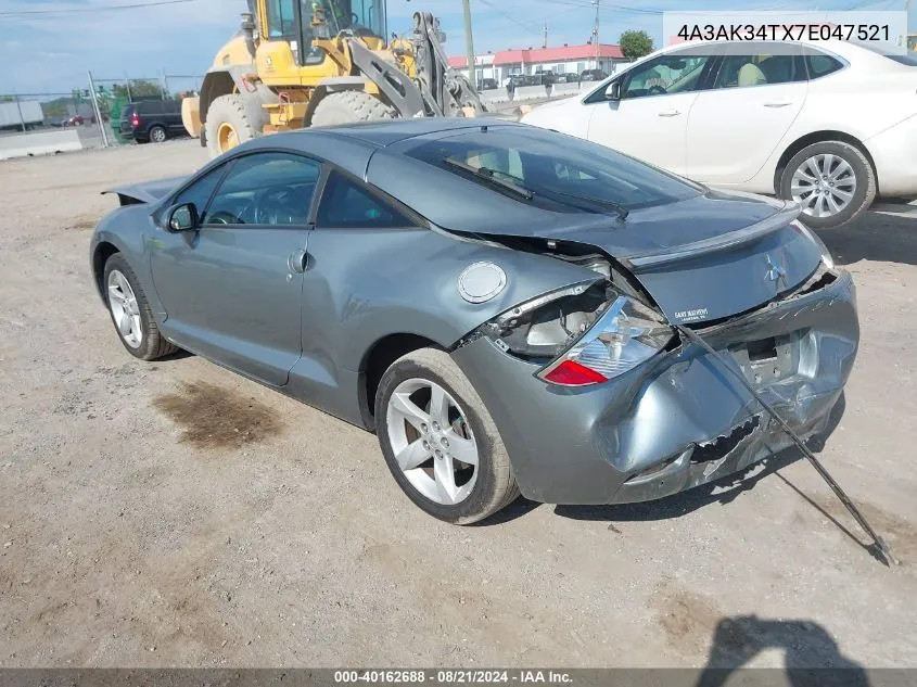 2007 Mitsubishi Eclipse Gt VIN: 4A3AK34TX7E047521 Lot: 40162688