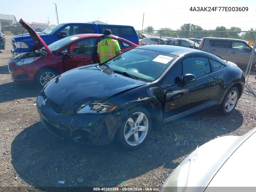 2007 Mitsubishi Eclipse Gs VIN: 4A3AK24F77E003609 Lot: 40262389