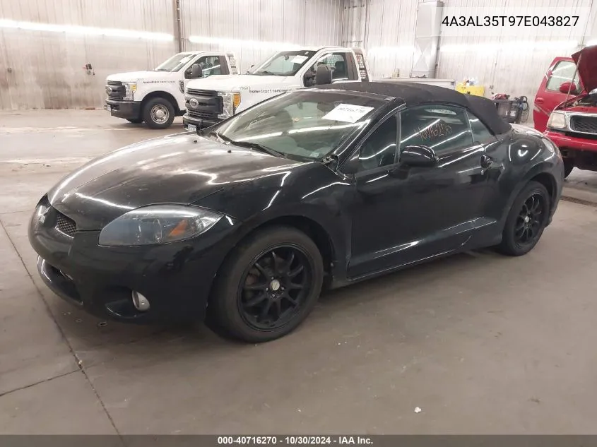 2007 Mitsubishi Eclipse Spyder Gt VIN: 4A3AL35T97E043827 Lot: 40716270