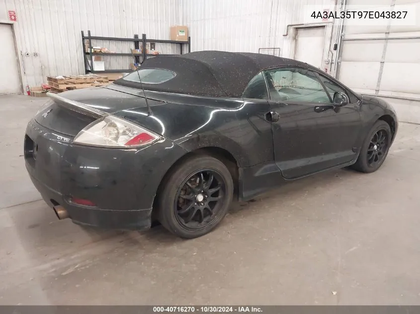 2007 Mitsubishi Eclipse Spyder Gt VIN: 4A3AL35T97E043827 Lot: 40716270