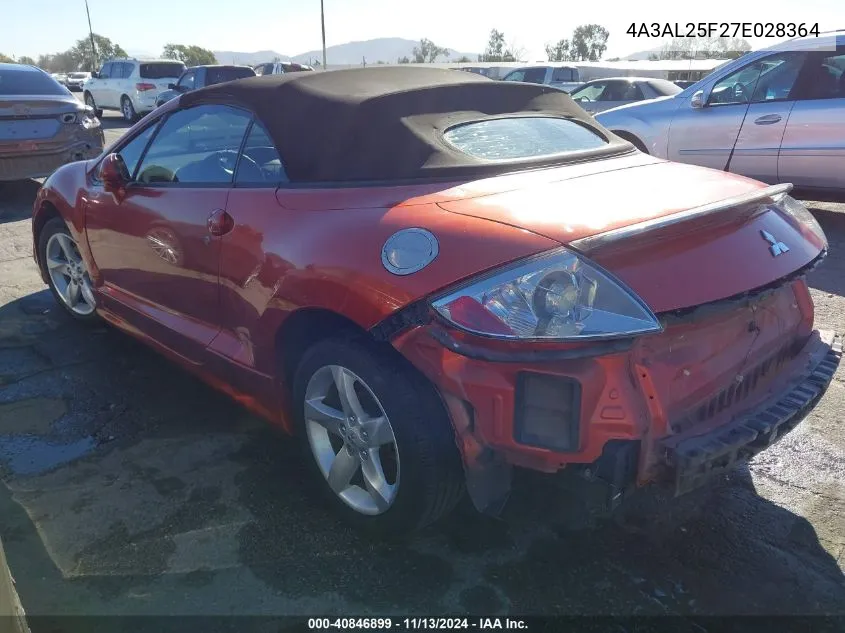 4A3AL25F27E028364 2007 Mitsubishi Eclipse Spyder Gs