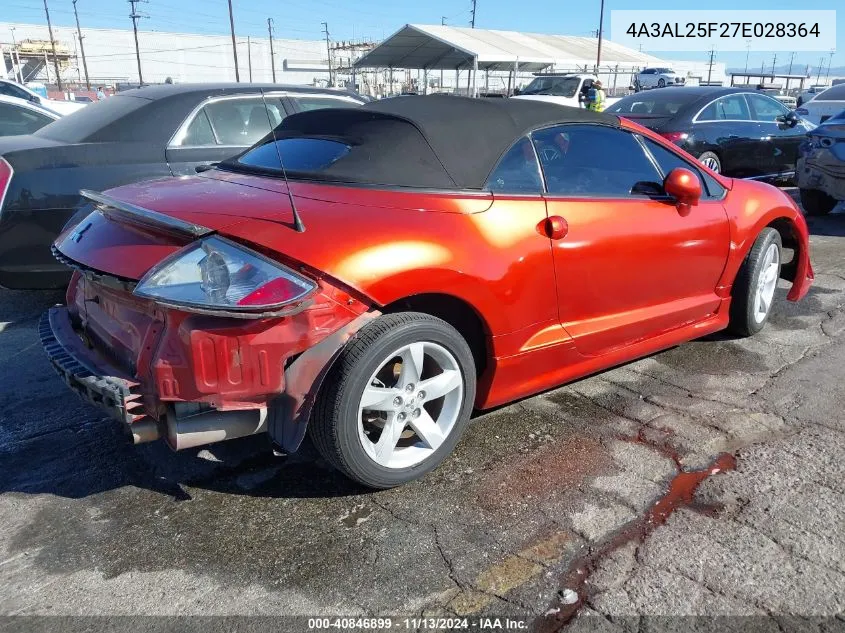 4A3AL25F27E028364 2007 Mitsubishi Eclipse Spyder Gs