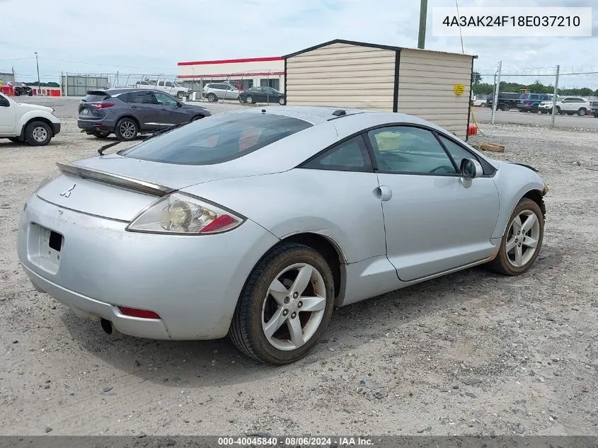 2008 Mitsubishi Eclipse Gs VIN: 4A3AK24F18E037210 Lot: 40045840