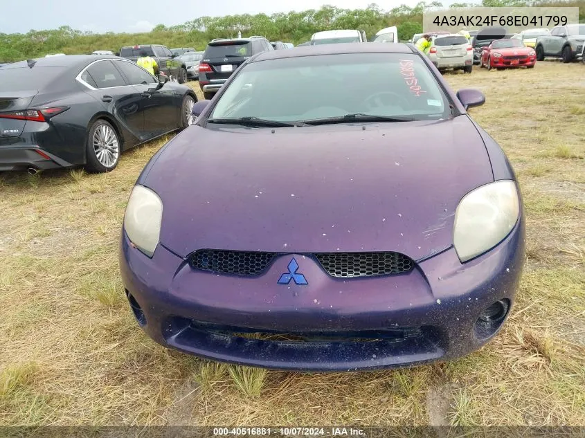 2008 Mitsubishi Eclipse Gs VIN: 4A3AK24F68E041799 Lot: 40516881