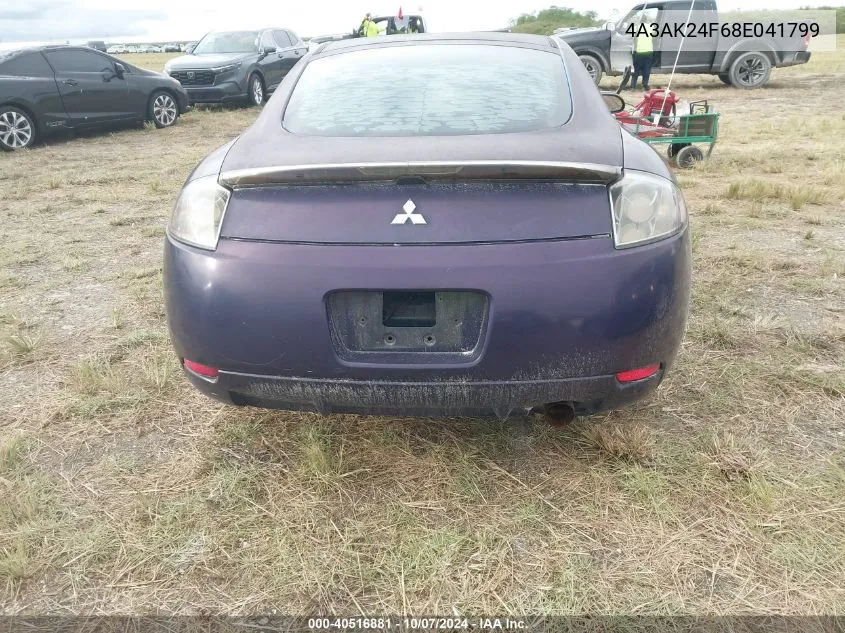 2008 Mitsubishi Eclipse Gs VIN: 4A3AK24F68E041799 Lot: 40516881