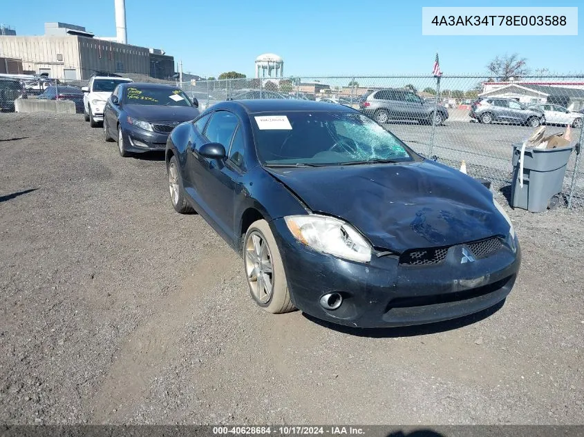 2008 Mitsubishi Eclipse Gt VIN: 4A3AK34T78E003588 Lot: 40628684