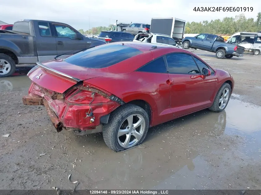 2009 Mitsubishi Eclipse VIN: 4A3AK24F69E601919 Lot: 12094148