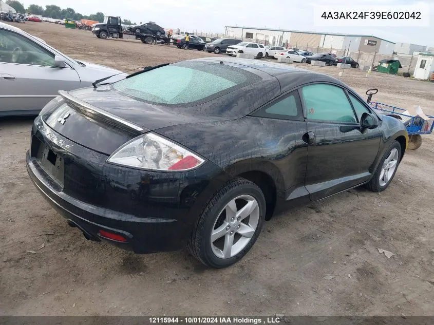 2009 Mitsubishi Eclipse Gs VIN: 4A3AK24F39E602042 Lot: 12115944