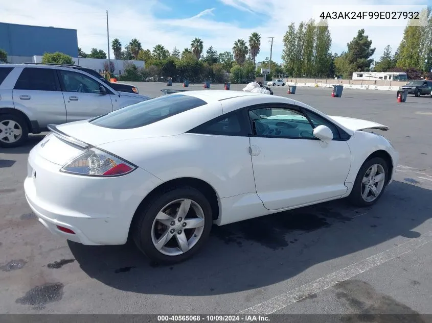 2009 Mitsubishi Eclipse Gs VIN: 4A3AK24F99E027932 Lot: 40565068