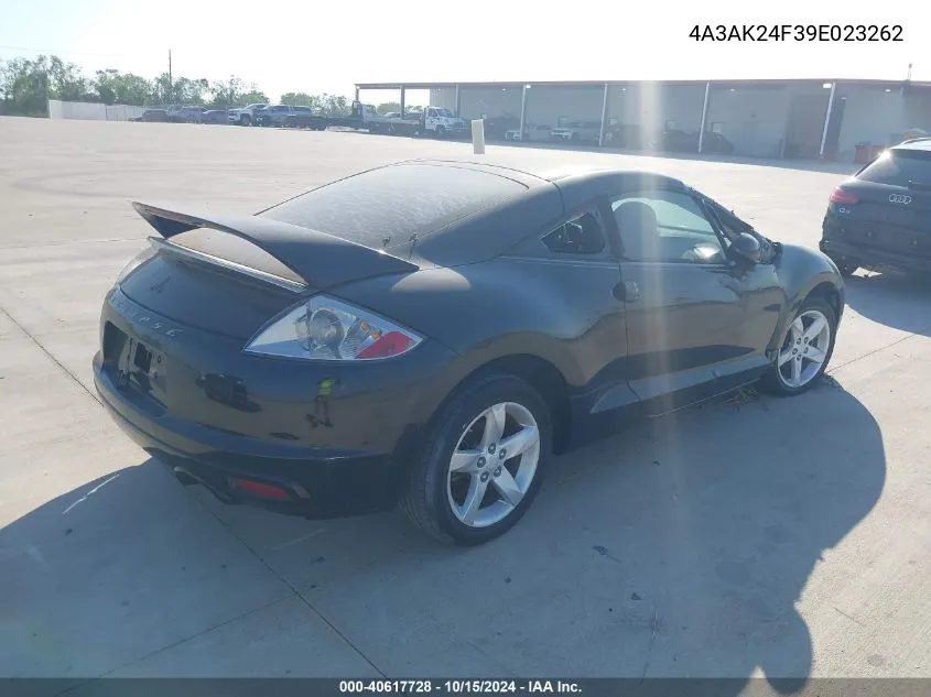 2009 Mitsubishi Eclipse Gs VIN: 4A3AK24F39E023262 Lot: 40617728