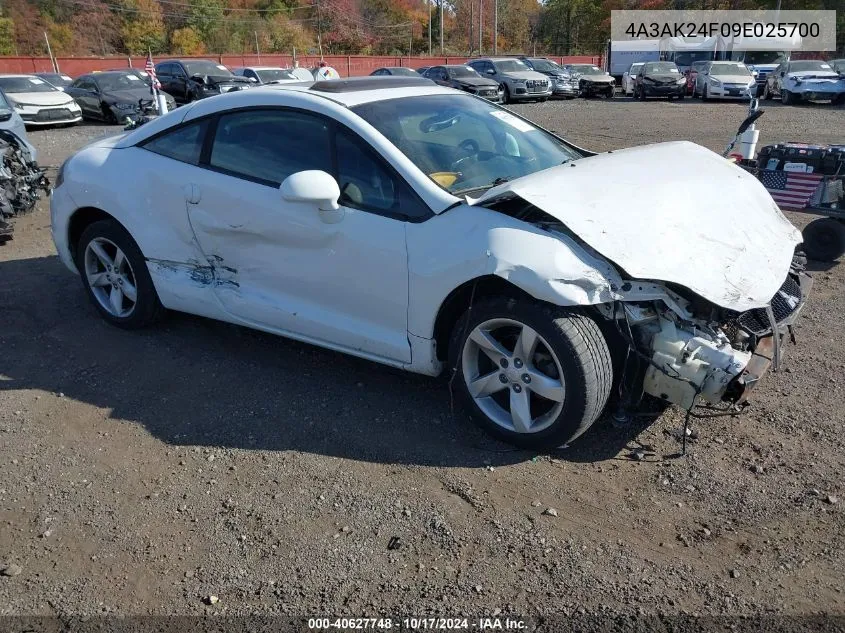 2009 Mitsubishi Eclipse Gs VIN: 4A3AK24F09E025700 Lot: 40627748