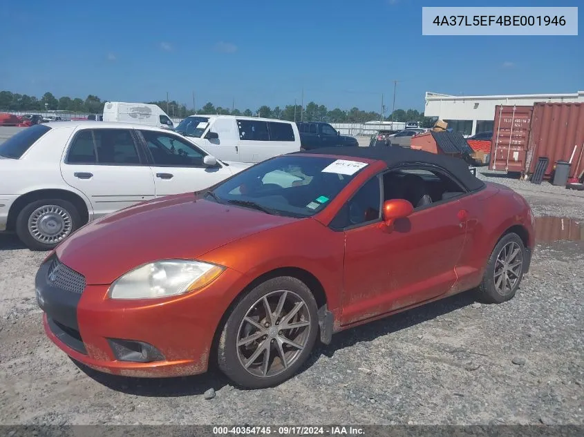 2011 Mitsubishi Eclipse Spyder Gs Sport VIN: 4A37L5EF4BE001946 Lot: 40354745