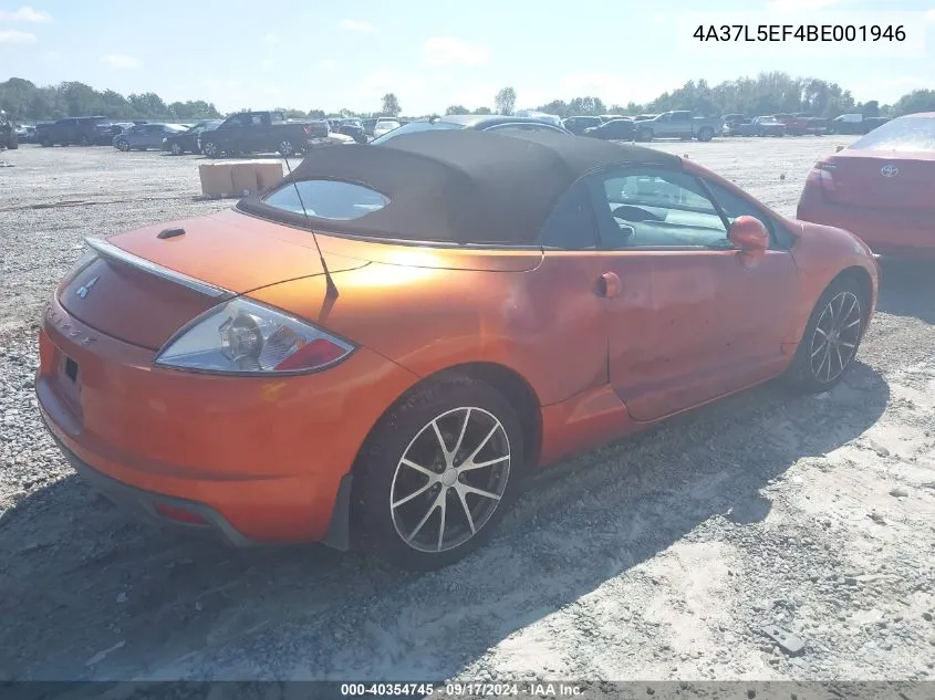 2011 Mitsubishi Eclipse Spyder Gs Sport VIN: 4A37L5EF4BE001946 Lot: 40354745