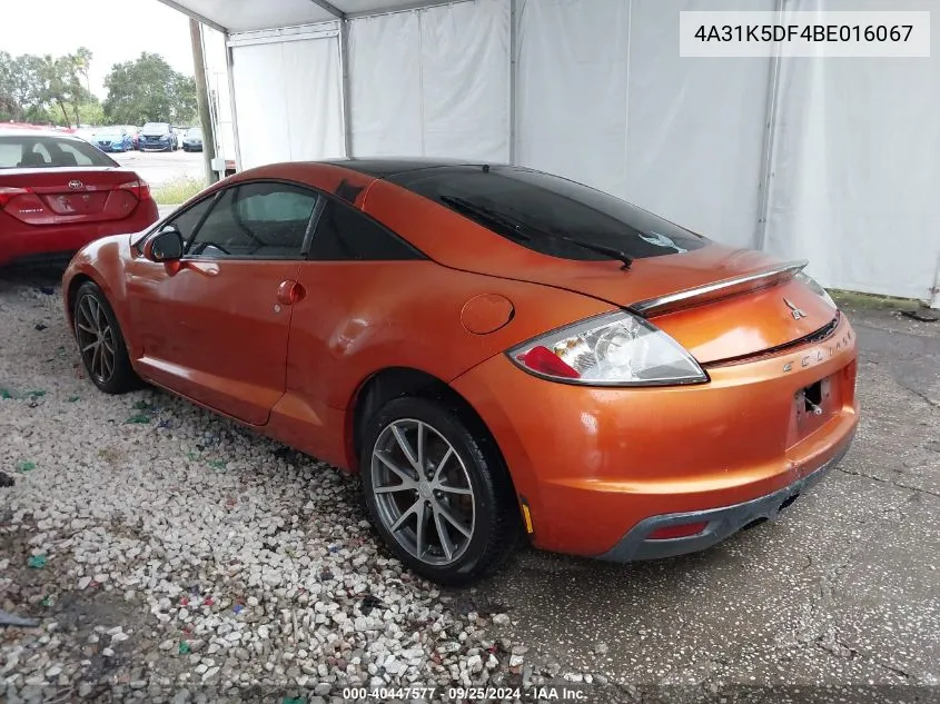 2011 Mitsubishi Eclipse Gs/Gs Sport VIN: 4A31K5DF4BE016067 Lot: 40447577