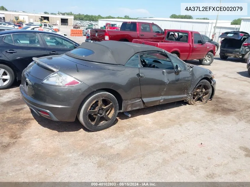 2012 Mitsubishi Eclipse Spyder Gs Sport VIN: 4A37L2EFXCE002079 Lot: 40102803