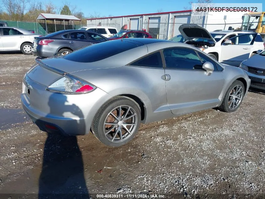 2012 Mitsubishi Eclipse Gs/Gs Sport/Se VIN: 4A31K5DF3CE008172 Lot: 40839311