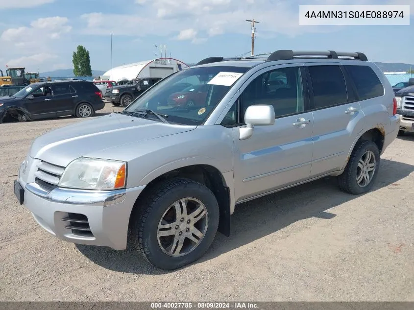 2004 Mitsubishi Endeavor Xls VIN: 4A4MN31S04E088974 Lot: 40027785