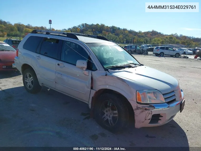 2004 Mitsubishi Endeavor Xls VIN: 4A4MM31S34E029761 Lot: 40821190