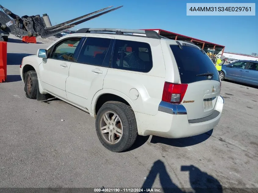 2004 Mitsubishi Endeavor Xls VIN: 4A4MM31S34E029761 Lot: 40821190