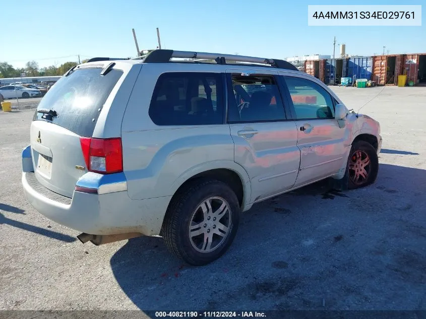 2004 Mitsubishi Endeavor Xls VIN: 4A4MM31S34E029761 Lot: 40821190