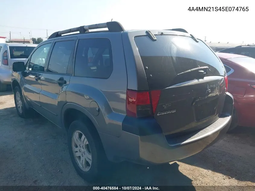 2005 Mitsubishi Endeavor Ls VIN: 4A4MN21S45E074765 Lot: 40476584