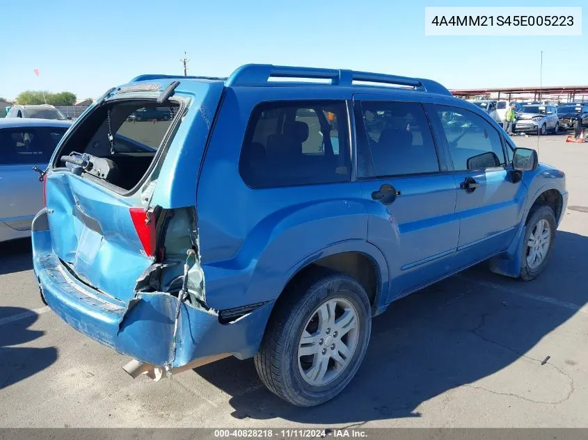 2005 Mitsubishi Endeavor Ls VIN: 4A4MM21S45E005223 Lot: 40828218