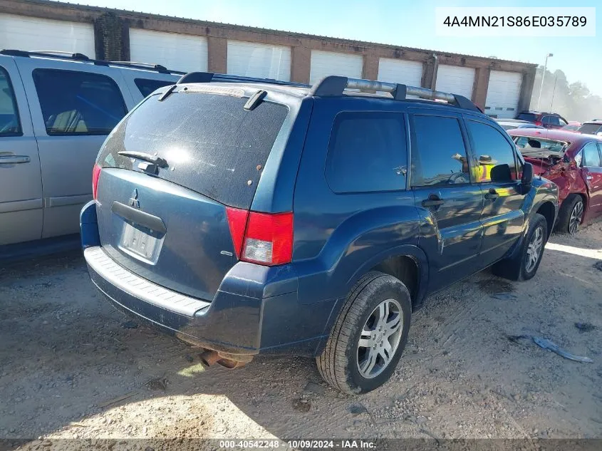 2006 Mitsubishi Endeavor Ls VIN: 4A4MN21S86E035789 Lot: 40542248