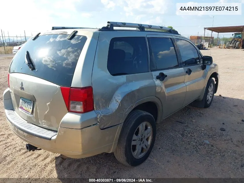 2007 Mitsubishi Endeavor Ls VIN: 4A4MN21S97E074215 Lot: 40303871