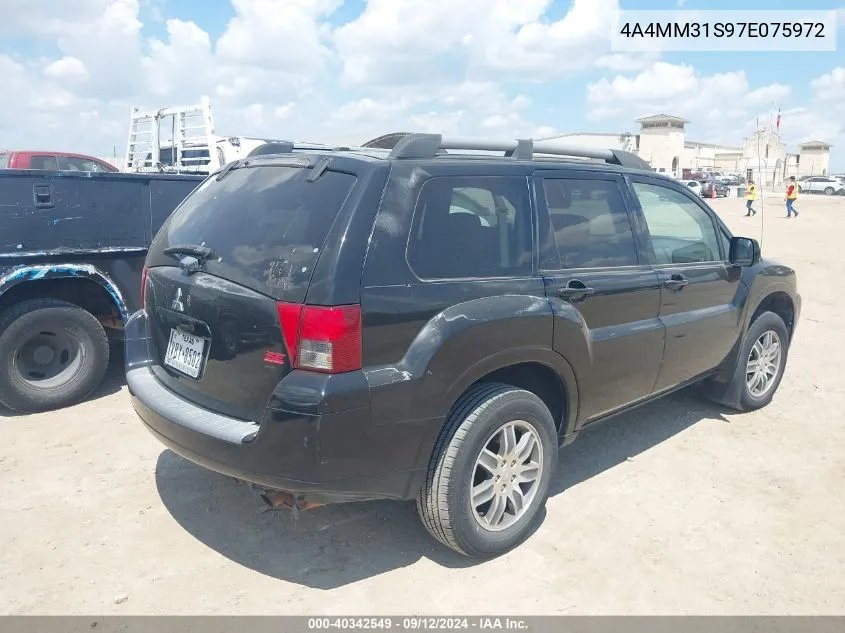 2007 Mitsubishi Endeavor Se VIN: 4A4MM31S97E075972 Lot: 40342549