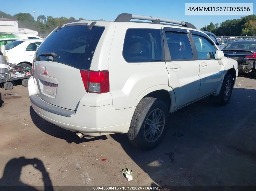 2007 Mitsubishi Endeavor Se VIN: 4A4MM31S67E075556 Lot: 40638416