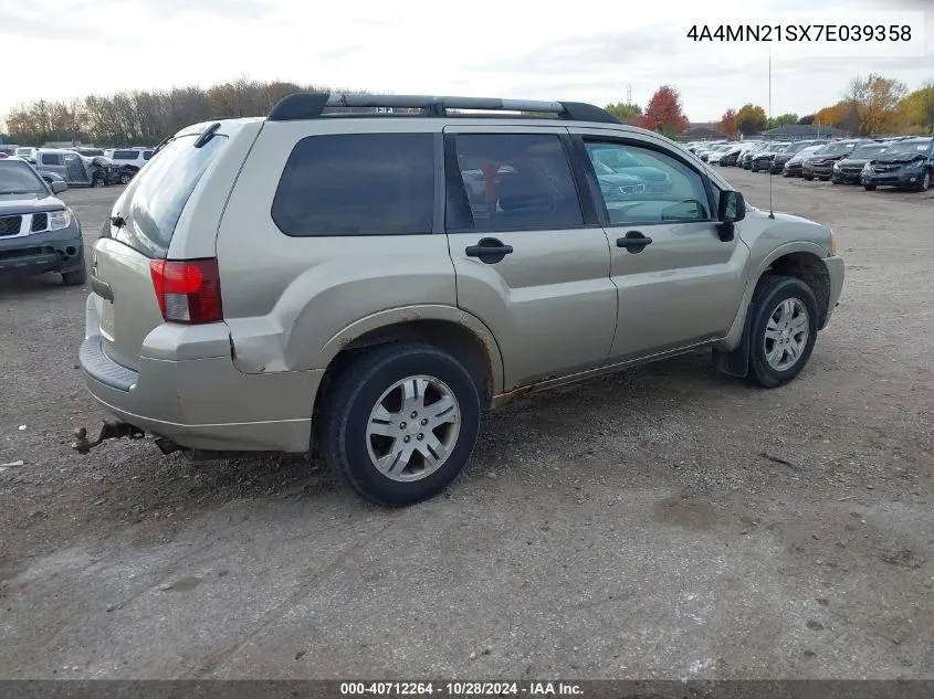 2007 Mitsubishi Endeavor Ls VIN: 4A4MN21SX7E039358 Lot: 40712264