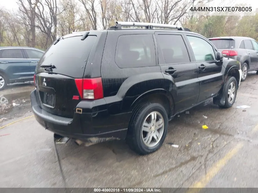 2007 Mitsubishi Endeavor Se VIN: 4A4MN31SX7E078005 Lot: 40802018