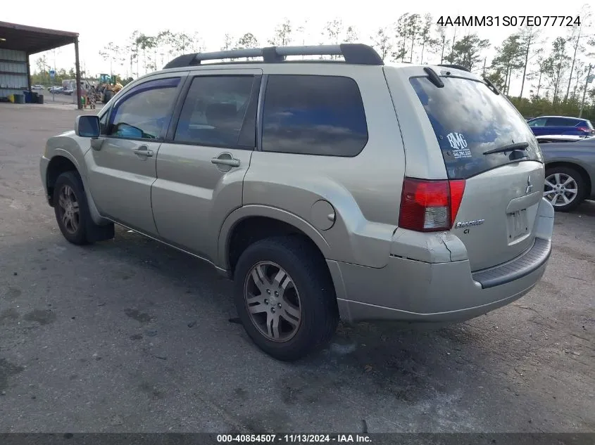 2007 Mitsubishi Endeavor Se VIN: 4A4MM31S07E077724 Lot: 40854507