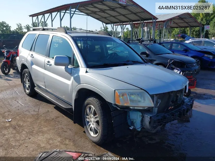 2008 Mitsubishi Endeavor Se VIN: 4A4MN31SX8E025287 Lot: 40292769