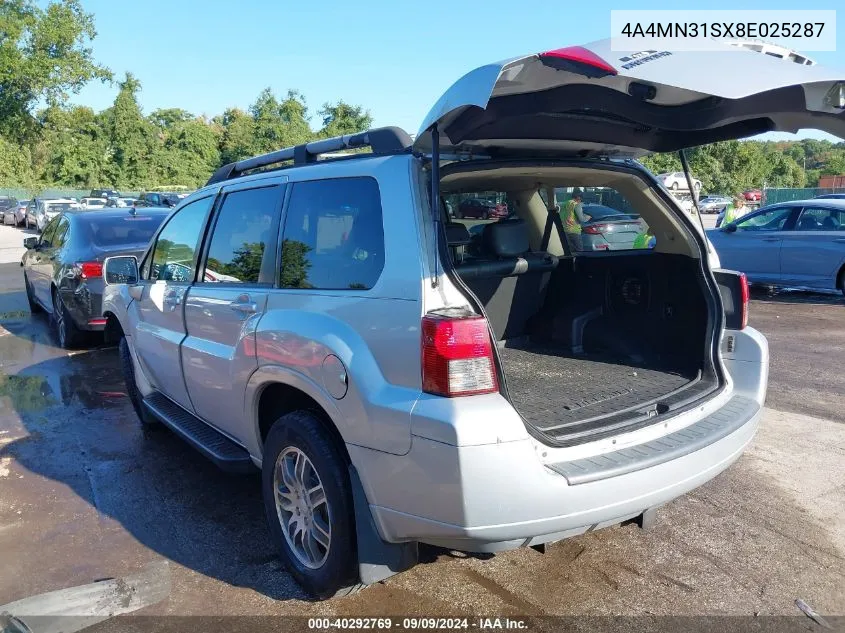 2008 Mitsubishi Endeavor Se VIN: 4A4MN31SX8E025287 Lot: 40292769