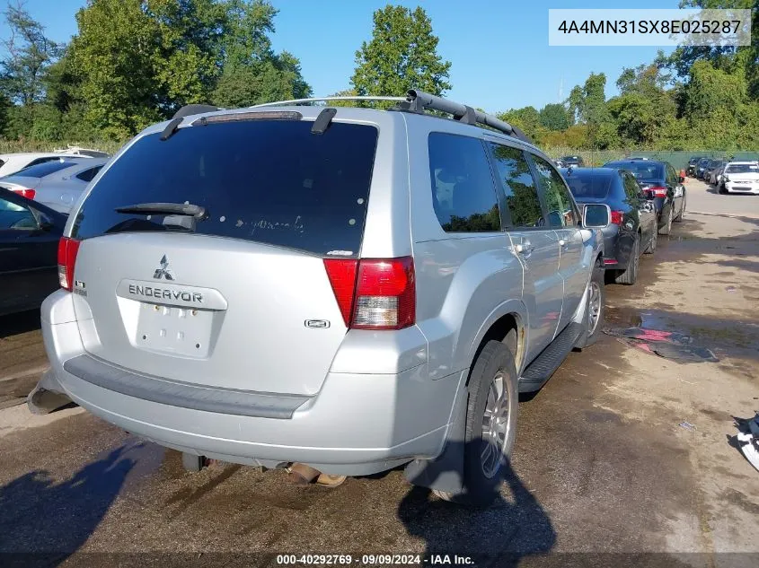 4A4MN31SX8E025287 2008 Mitsubishi Endeavor Se