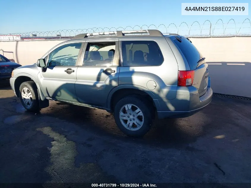 2008 Mitsubishi Endeavor Ls VIN: 4A4MN21S88E027419 Lot: 40731799