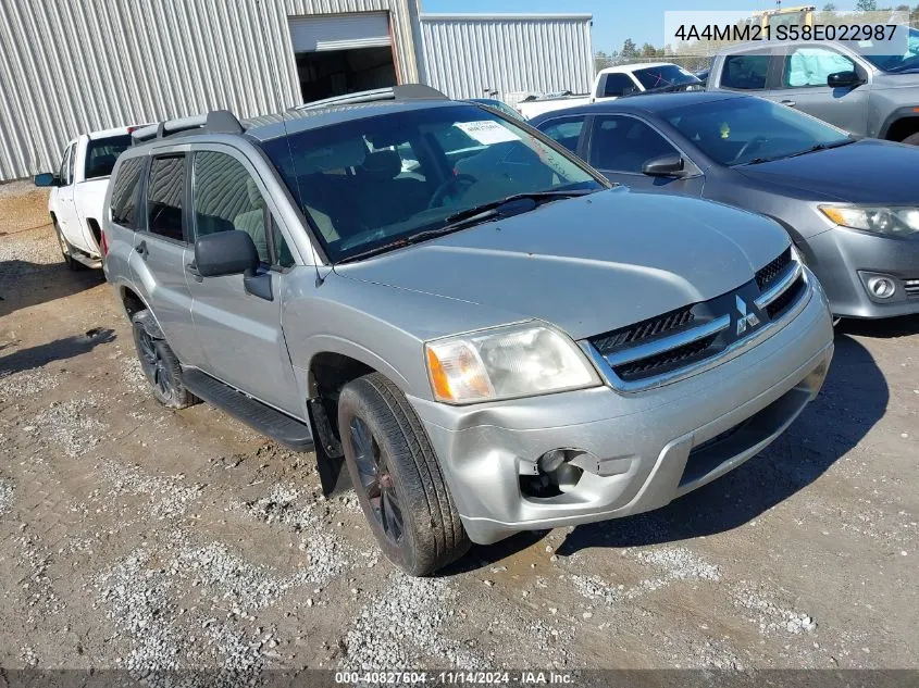 2008 Mitsubishi Endeavor Ls VIN: 4A4MM21S58E022987 Lot: 40827604