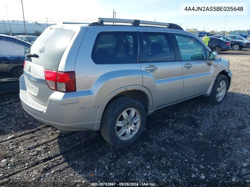 2011 Mitsubishi Endeavor Se VIN: 4A4JN2AS5BE035648 Lot: 39752667